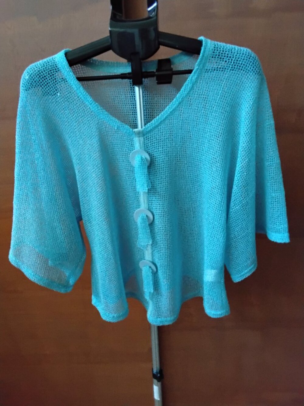 Noelle Turquoise Mesh Top
